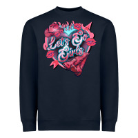 Navy lets go girls pink Heavyweight Sweatshirt - NancyCooperArtShop