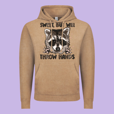 Sweet But Will Throw Hands Vintage Hoodie Designed By Maliassmallbusiness