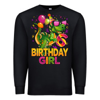 Black 6th birthday girl t rex pink Premium Sweatshirt - CowGirlArtShop