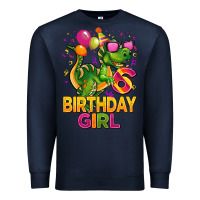 Navy 6th birthday girl t rex pink Premium Sweatshirt - CowGirlArtShop