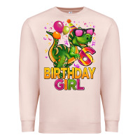 Pale Pink 6th birthday girl t rex pink Premium Sweatshirt - CowGirlArtShop