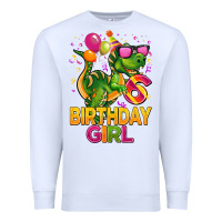 White 6th birthday girl t rex pink Premium Sweatshirt - CowGirlArtShop