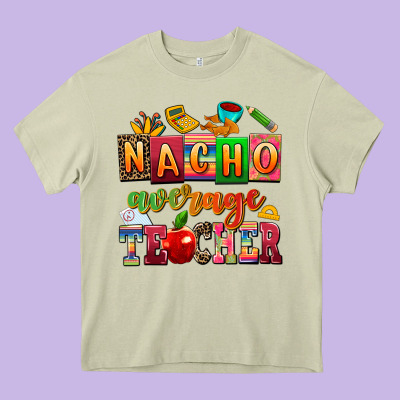 Nacho Average Teacher Heavy Core Tee Designed By Adodesignshop