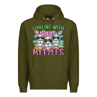 Army Green chilling with my peeps easter bunnies cowgirl cowg Premium Hoodie - CowGirlArtShop