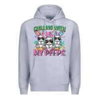 Heather Grey chilling with my peeps easter bunnies cowgirl cowg Premium Hoodie - CowGirlArtShop