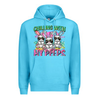 Ocean Blue chilling with my peeps easter bunnies cowgirl cowg Premium Hoodie - CowGirlArtShop