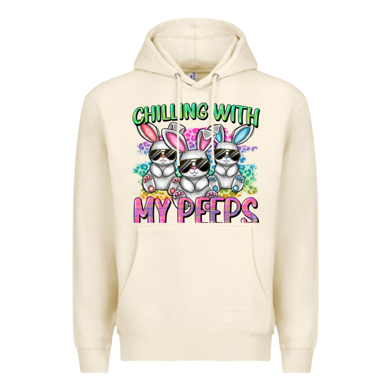 Chilling With My Peeps Easter Bunnies Cowgirl Cowg Premium Hoodie by CowGirlArtShop | Teevron