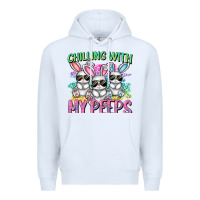 White chilling with my peeps easter bunnies cowgirl cowg Premium Hoodie - CowGirlArtShop