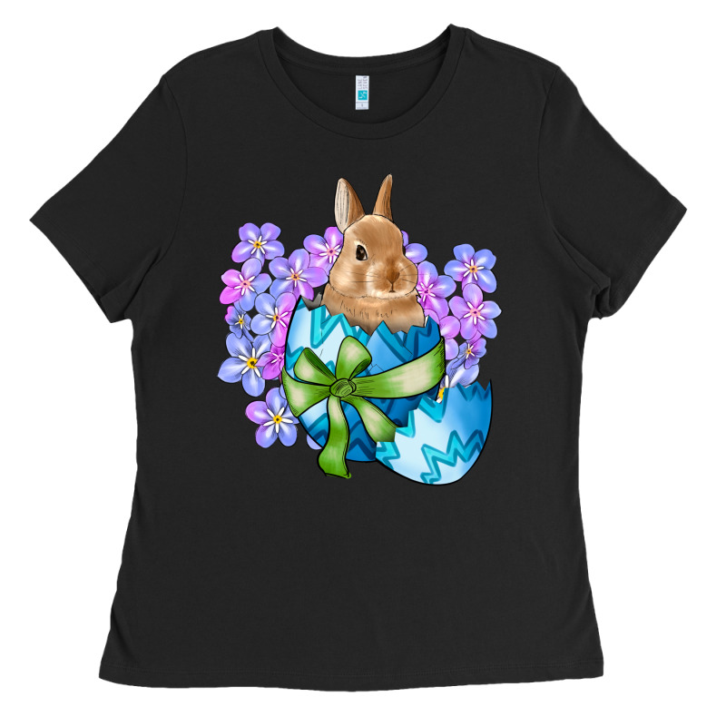 Easter Bunny Egg Flowers Ladies Tee by RanaPortraitStore | Teevron