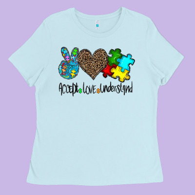 Accept Love Understand Ladies Tee Designed By Cowhidedigitalart