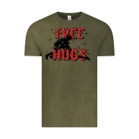 Vintage Olive free hugs Vintage Tee - MaliasSmallBusiness