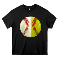 Black half baseball softball Heavy Core Tee - JahusDesignShop
