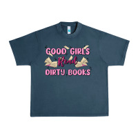 Midnight Navy good girls read dirty books Urban Heavy Tee - MaliasSmallBusiness