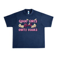 Navy good girls read dirty books Urban Heavy Tee - MaliasSmallBusiness