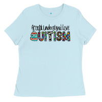 Baby Blue accept. understand love autism Ladies Tee - CowhideDigitalArt