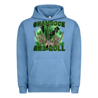 Pigment Pebble Blue shamrock and roll Urban Hoodie - FaDigitalArtStudio