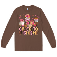 Chestnut cafecito y chisme Long Sleeve Tee - MaliasSmallBusiness