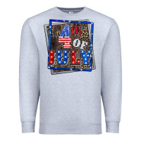 Heather Grey 4th of july Premium Sweatshirt - CowGirlArtShop