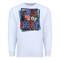 White 4th of july Premium Sweatshirt - CowGirlArtShop