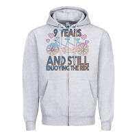 Heather Grey 9 Years And Still Enjoying The Ride Zipper Hoodie - Bettercallsaul