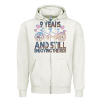 Oatmeal Heather 9 Years And Still Enjoying The Ride Zipper Hoodie - Bettercallsaul