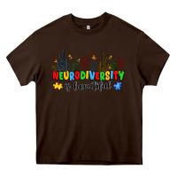 Chocolate Brown neurodiversity is beautiful Heavy Core Tee - JahusDesignShop