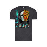 Vintage Black beautiful crazy skull Vintage Tee - JahusDesignShop