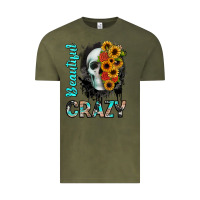 Vintage Olive beautiful crazy skull Vintage Tee - JahusDesignShop