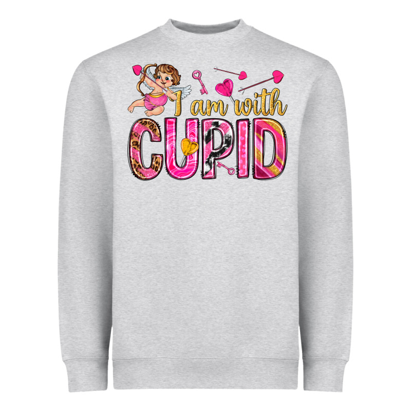 I Am With Cupid Heavyweight Sweatshirt by NancyCooperArtShop | Teevron