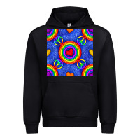 Black Pride lgbtq hearts and peace symbol seamless patte Urban Hoodie - BundleAndBundleShop