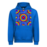 Cobalt Pride lgbtq hearts and peace symbol seamless patte Urban Hoodie - BundleAndBundleShop