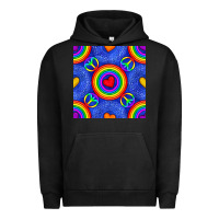 Pigment Black Pride lgbtq hearts and peace symbol seamless patte Urban Hoodie - BundleAndBundleShop