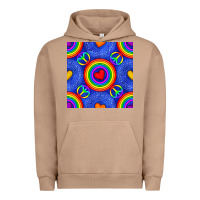 Pigment Burro Pride lgbtq hearts and peace symbol seamless patte Urban Hoodie - BundleAndBundleShop