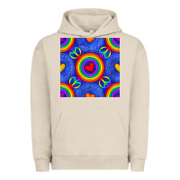 Pigment French Oak Pride lgbtq hearts and peace symbol seamless patte Urban Hoodie - BundleAndBundleShop