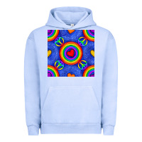 Pigment Grape Ice Pride lgbtq hearts and peace symbol seamless patte Urban Hoodie - BundleAndBundleShop