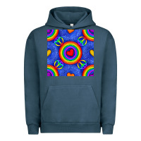 Pigment Midnight Navy Pride lgbtq hearts and peace symbol seamless patte Urban Hoodie - BundleAndBundleShop