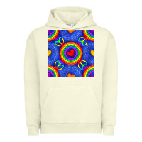 Pigment Pistachio Pride lgbtq hearts and peace symbol seamless patte Urban Hoodie - BundleAndBundleShop