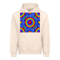Sandshell Pride lgbtq hearts and peace symbol seamless patte Urban Hoodie - BundleAndBundleShop