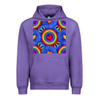 Tulip Pride lgbtq hearts and peace symbol seamless patte Urban Hoodie - BundleAndBundleShop