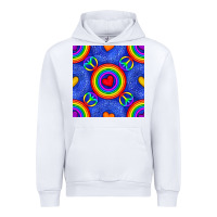 White Pride lgbtq hearts and peace symbol seamless patte Urban Hoodie - BundleAndBundleShop
