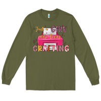 Army Green just a girl who loves crafting Long Sleeve Tee - MaliasSmallBusiness