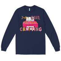Navy just a girl who loves crafting Long Sleeve Tee - MaliasSmallBusiness