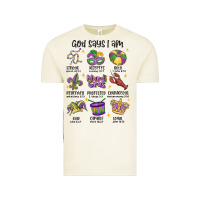 God Says I Am Mardi Gras Vintage Tee | Teevron