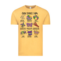 Vintage Mustard god says i am mardi gras Vintage Tee - MaliasSmallBusiness