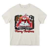 Cream merry christmas truck snowman Heavy Core Tee - BarkalooDesign