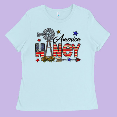 America Honey Ladies Tee Designed By Cowhidedigitalart
