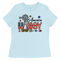 Baby Blue america honey Ladies Tee - CowhideDigitalArt