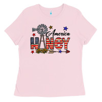 Bubblegum Pink america honey Ladies Tee - CowhideDigitalArt