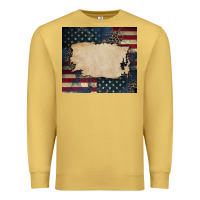Antique Gold American flag add your text Premium Sweatshirt - CowGirlArtShop