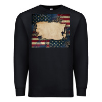 Black American flag add your text Premium Sweatshirt - CowGirlArtShop